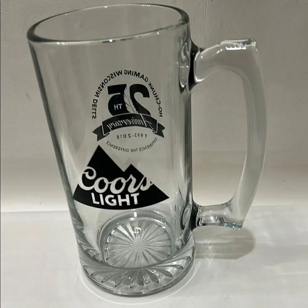 Coors Light Draft Beer Mug 7 In Tall 3 1/4 In Round 24 Oz Black 25 Anniversary